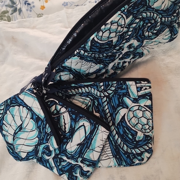 Vera Bradley Blue and White Quilted Pouches - Picture 1 of 16